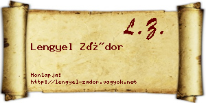 Lengyel Zádor névjegykártya