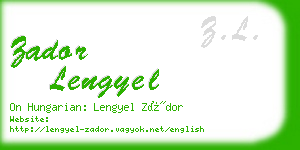 zador lengyel business card